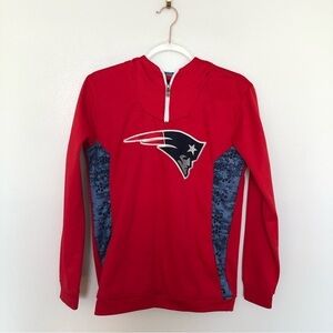 Patriots Quarter Zip Hooded Sweatshirt Team Apparel Red XL 18 Football NFL